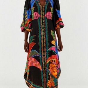 Farm Rio Black Cool Leopards Maxi Dress - XL